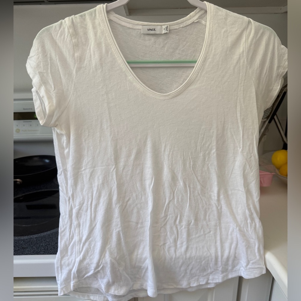 Vince White Scoop Neck T-Shirt